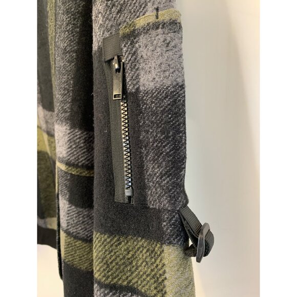 Karl Lagerfeld Paris Plaid Wool Crewneck Sweater L/G With Zip Pocket RF10607 - Picture 2 of 13